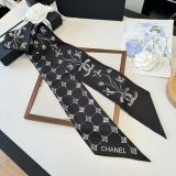 Chanel Twilly Versatile Twill Silk Scarf Size: 120 x 5 CM
