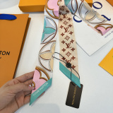 Louis Vuitton Twilly Double layer Hair Strap Silk Scarf Size: 120 x 5 CM