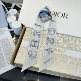 Dior Fashion Flower Double layer Hair Strap Double layer Silk Scarf Size: 100 x 6 CM