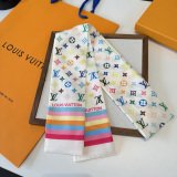 Louis Vuitton Fashion Versatile Double layer Hair Strap Silk Scarf Size: 120 x 6 CM