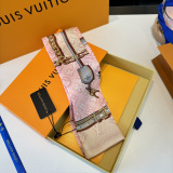 Louis Vuitton Fashion Versatile Double layer Hair Strap Silk Scarf Size: 120 x 6 CM