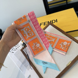 Fendi Fashion Versatile Double layer Hair Strap with Diagonal Silk Scarf Size: 110 x 6 CM