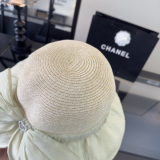 Chanel New Fashion Bow Basin Hat Sunshade Cap 57CM