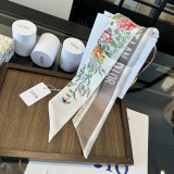 Dior Fashion Flower Double layer Hair Strap Double layer Silk Scarf Size: 100 x 6 CM