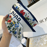Dior Fashion Flower Double layer Hair Strap Double layer Silk Scarf Size: 100 x 6 CM