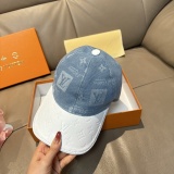 Louis Vuitton Classic Leather Cowboy Duck Tongue Hat Couple Versatile Baseball Hat 56CM
