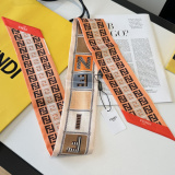Fendi Fashion Versatile Double layer Hair Strap Silk Scarf Size: 120 x 6 CM