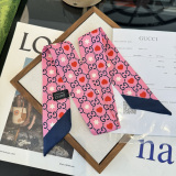 Gucci Fashion Twilly Hair Strap Double layer Silk Scarf Size: 120 x 5 CM