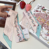 Dior Fashion Flower Double layer Hair Strap Silk Scarf Size: 100 x 6 CM