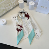 Dior Fashion Versatile Double layer Hair Strap Silk Scarf Size: 100 x 6 CM