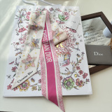 Dior Fashion Star Double layer Hair Strap Silk Scarf Size: 100 x 6 CM