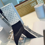 Dior Fashion Polka Double layer Hair Strap Silk Scarf Size: 105 x 6 CM