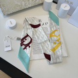 Dior Fashion Versatile Double layer Hair Strap Silk Scarf Size: 100 x 6 CM