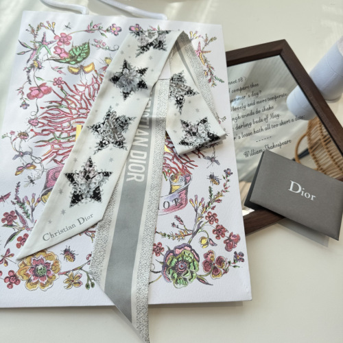 Dior Fashion Star Double layer Hair Strap Silk Scarf Size: 100 x 6 CM