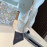 Dior Fashion Polka Double layer Hair Strap Silk Scarf Size: 105 x 6 CM