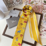 Dior Fashion Flower Double layer Hair Strap Silk Scarf Size: 100 x 6 CM
