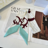 Dior Fashion Versatile Double layer Hair Strap Silk Scarf Size: 100 x 6 CM