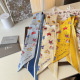 Dior Fashion Flower Double layer Hair Strap Silk Scarf Size: 100 x 6 CM