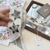 Dior Fashion Star Double layer Hair Strap Silk Scarf Size: 100 x 6 CM