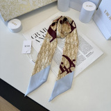 Dior Fashion Versatile Double layer Hair Strap Silk Scarf Size: 100 x 6 CM