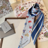 Dior Fashion Flower Double layer Hair Strap Silk Scarf Size: 100 x 6 CM
