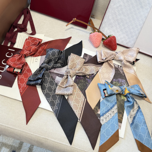 Gucci Classic GG Double layer Hair Strap Silk Scarf Size: 120 x 5 CM