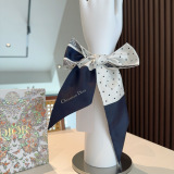 Dior Fashion Polka Double layer Hair Strap Silk Scarf Size: 105 x 6 CM