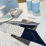 Dior Fashion Polka Double layer Hair Strap Silk Scarf Size: 105 x 6 CM