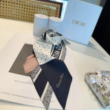 Dior Fashion Polka Double layer Hair Strap Silk Scarf Size: 105 x 6 CM
