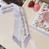 Dior Fashion Flower Double layer Hair Strap Silk Scarf Size: 100 x 6 CM