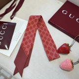 Gucci Classic GG Double layer Hair Strap Silk Scarf Size: 120 x 5 CM