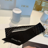 Dior Fashion Polka Double layer Hair Strap Silk Scarf Size: 105 x 6 CM