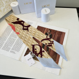 Dior Fashion Versatile Double layer Hair Strap Silk Scarf Size: 100 x 6 CM