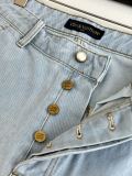 Louis Vuitton 26SS Fashion Versatile Embroidered Workwear Wind Washed Cowboy Shorts