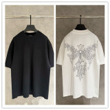 Chrome Hearts Fashion Cross Printed Short Sleeve Couple Casual Versatile T-shirt