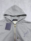 Louis Vuitton Couple Fashion Embroidered Logo Zipper Hoodie