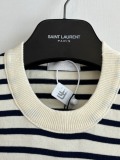 Prada 26SS Classic Embroidered Logo Striped Knitted Short Sleeve T-shirt
