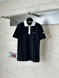 Moncler Classic Versatile Embroidered Black White Contrast Collar Short Sleeve Polo Shirt