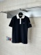 Moncler Classic Versatile Embroidered Black White Contrast Collar Short Sleeve Polo Shirt