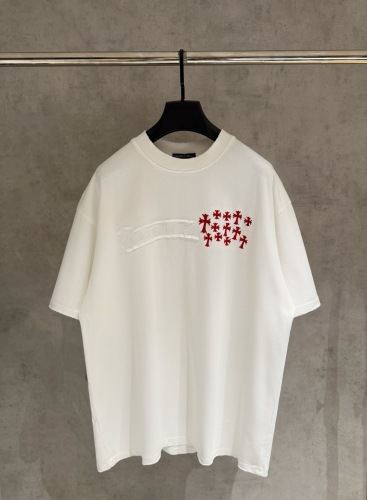 Chrome Hearts Fashion Embroidered Round Neck Short Sleeve Couple's Casual Versatile T-shirt