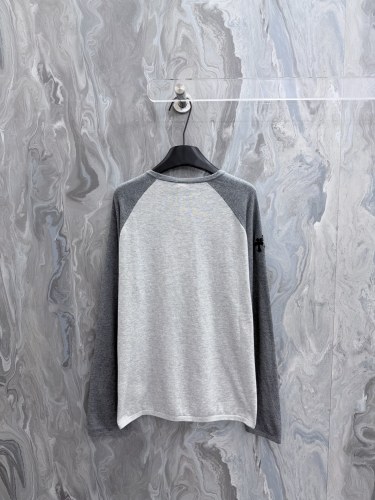 Chrome Hearts 26SS Couple Fashion Color blocked Round Neck Long Sleeve T-shirt