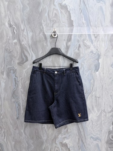 Louis Vuitton 26SS Couple Fashion Embroidered Logo Casual Loose Denim Shorts