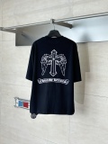 Chrome Hearts Fashion Wings Cross Printed Short Sleeve Couple's Casual Versatile T-shirt