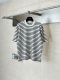 Prada 26SS Classic Embroidered Logo Striped Knitted Short Sleeve T-shirt