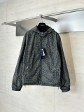 Prada 26SS Fashion Flower Printed Double sided Hooded Windproof Jacket Coat