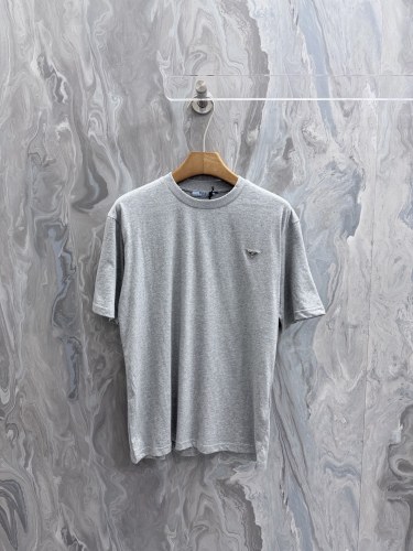 Prada 26SS New Classic Triangle Logo Round Neck Short Sleeve Unisex Casual Loose T-shirt