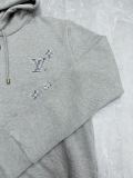Louis Vuitton Couple Fashion Embroidered Logo Zipper Hoodie