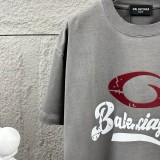 Balenciaga 26SS Classic Logo Printed Washed T-shirt Unisex Loose Casual Short Sleeve