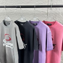 Balenciaga 26SS Classic Logo Printed Washed T-shirt Unisex Loose Casual Short Sleeve Balenciaga 26SS Classic Logo Printed Washed T-shirt Unisex Loose Casual Short Sleeve