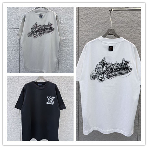 Louis Vuitton 26SS Fashion Embroidered Short Sleeve Couple's Casual Versatile T-shirt